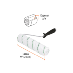 Rodillo para pintar 9" x 3/8" microfibra, sup. poco rugosas - Imagen 3