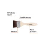 Brocha pelo de camello, mango de madera, 2" - Imagen 3