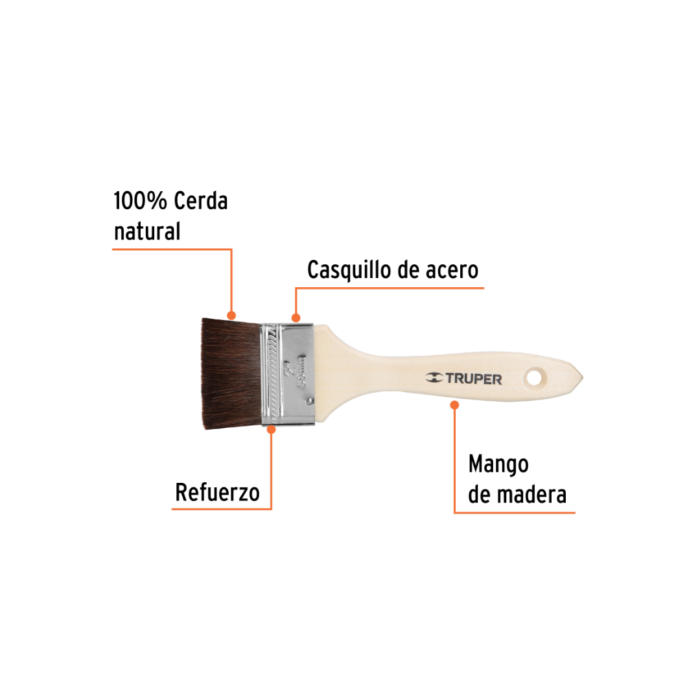 Brocha pelo de camello, mango de madera, 2" - Imagen 3