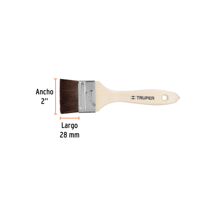 Brocha pelo de camello de 2" con mango de madera, Truper