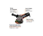 Esmeriladora angular 4-1/2", profesional, 800 W - Imagen 2