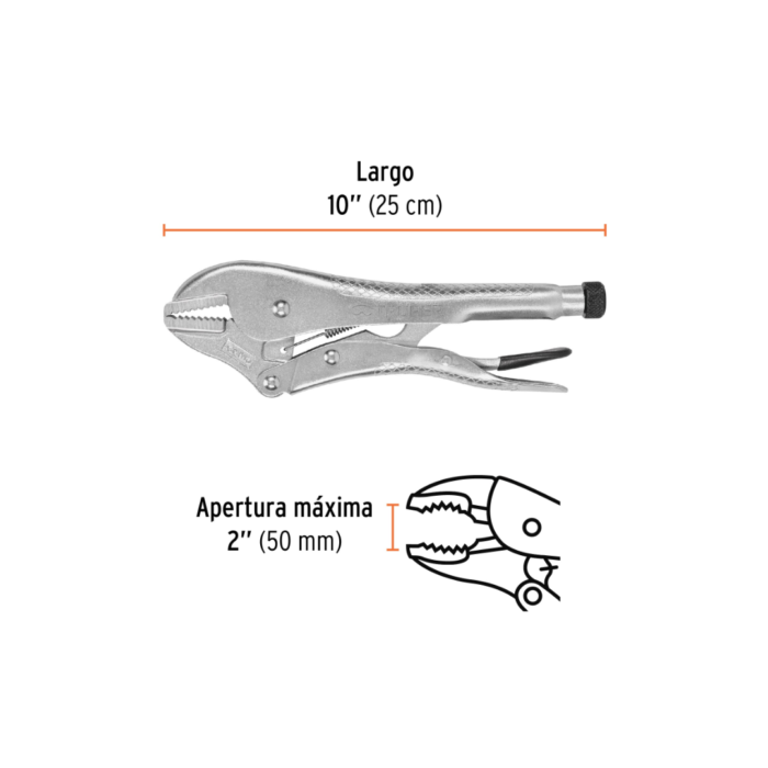 Pinza de presión 10" mordaza recta, Truper 17424 - Imagen 4