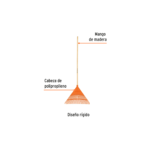 Escoba plástica rígida para jardín, 22 dientes, mango 48" - Imagen 2