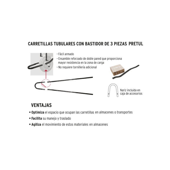 Carretilla 4.5ft3, imponchable, bastidor bipartido - Imagen 4