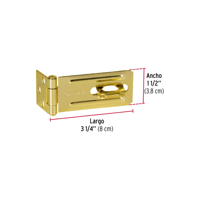 Portacandado de acero latonado 3-1/4", Hermex