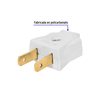 2 Clavijas no polarizadas planas de policarbonato, Volteck