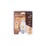 Lámpara LED tipo vela 3 W con filamento luz cálida, blíster