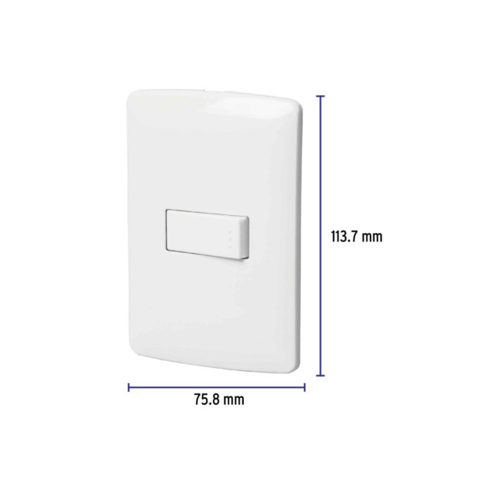 Placa armada 1 interruptor sencillo, blanco, línea Italiana