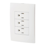 Placa armada de 3 contacto aterrizados, Volteck