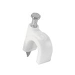 Grapa blanca para cables redondo #8, Volteck