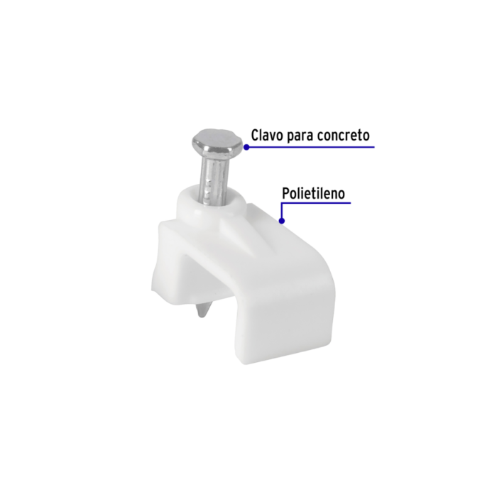 Grapa para cable plano, 5 X 8.5 mm, blanca - Imagen 2