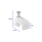 Grapa para cable plano, 5 X 8.5 mm, blanca - Imagen 3