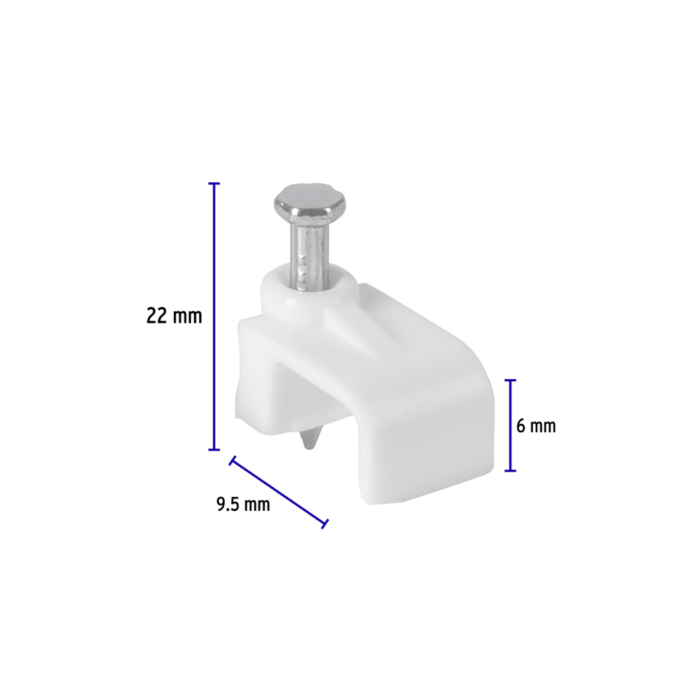 Grapa para cable plano, 5 X 8.5 mm, blanca - Imagen 3