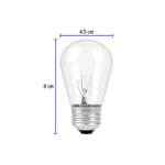 Lámpara incandescente S14 11 W luz cálida - Imagen 2