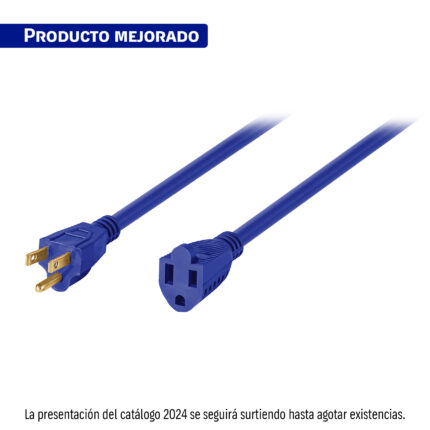Extensión eléctrica de uso rudo aterrizada de 4 metros calibre 3x16 AWG marca Volteck de Truper código 48057.