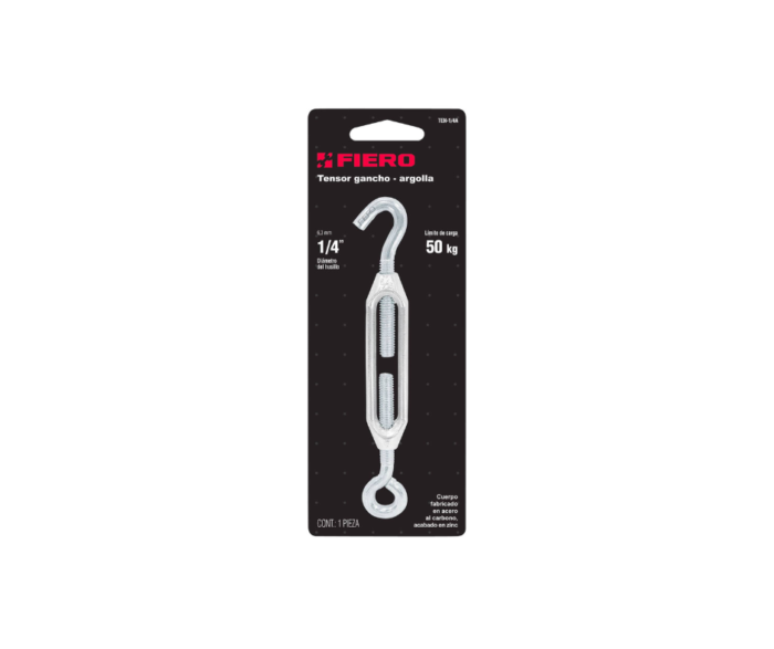 Tensor zinc 1/4" gancho-argolla, Fiero - Imagen 2