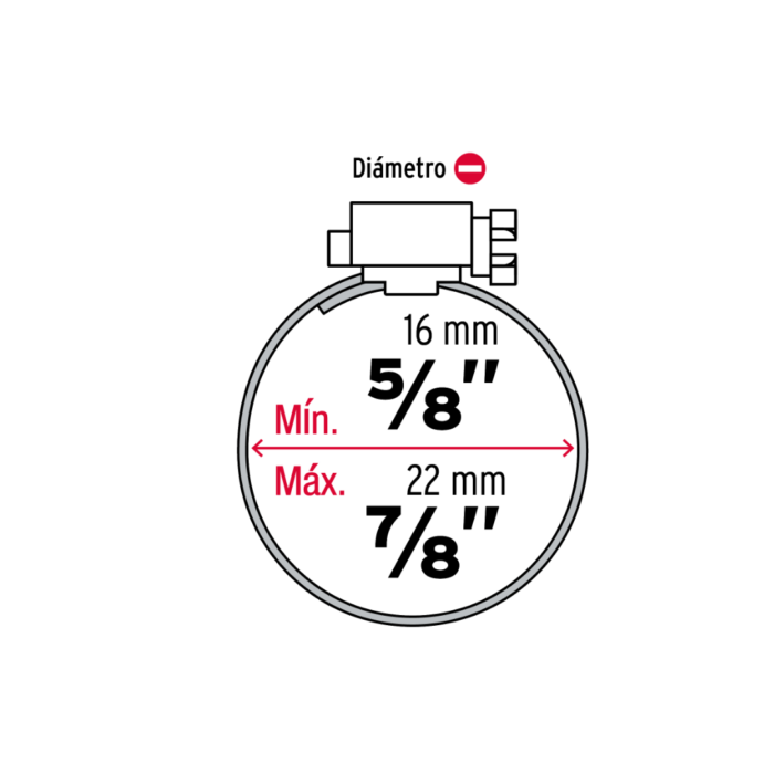 Abrazadera sin fin reforzada, # 8, 5/8 - 7/8" 44234 - Imagen 2