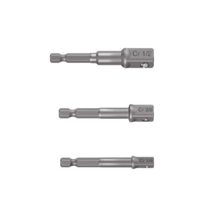 Juego de 3 adaptadores para dados de 1/4", 3/8" y 1/2"