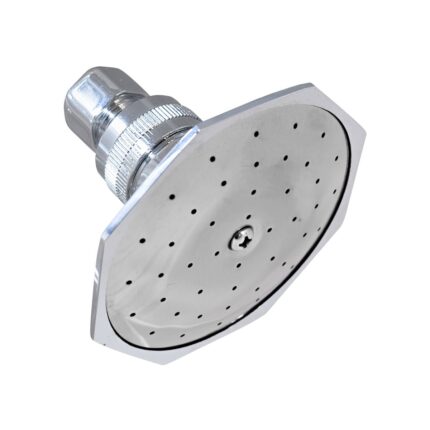 Regadera octagonal cromada de cuerpo metálico Anbec R218