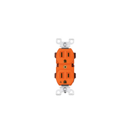 Contacto dúplex color naranja con tierra aislada 15 amperios línea Standard marca Volteck de Truper código 46105.