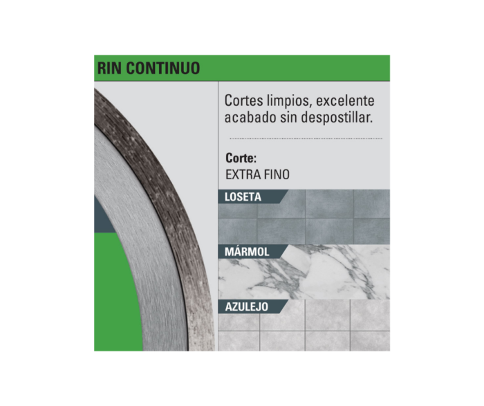 Disco de diamante, rin continuo, 4" truper - Imagen 2