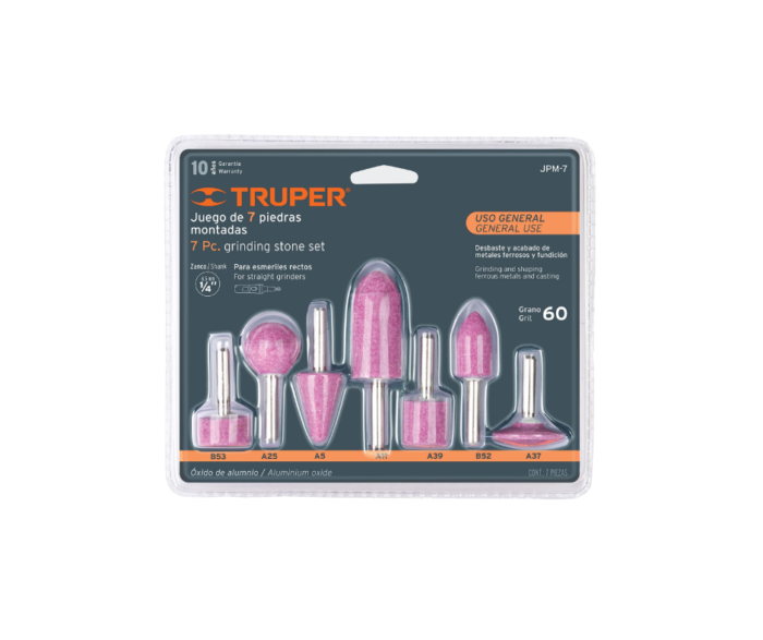 Juego de 7 piedras montadas zanco 1/4", uso general Truper 12446 - Imagen 2