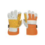 Guantes de carnaza y loneta, con refuerzo, unitalla