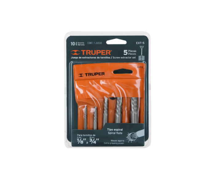 Juego extractores de tornillos, 5 piezas Truper 14512 - Imagen 2