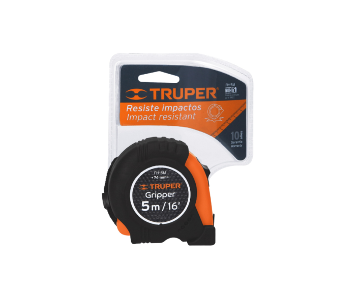 Flexómetro Gripper contra impacto 5 m, cinta 19 mm Truper - Imagen 3