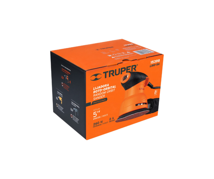 Lijadora roto orbital, 5", profesional, 260 W - Imagen 3