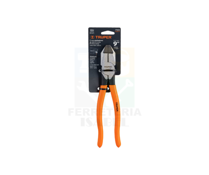 Pinza profesional para electricista 9", mango de PVC - Imagen 3