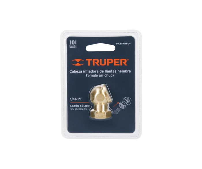 Cabeza infladora de llantas, hembra, cuerda 1/4 NPT Truper 19088 - Imagen 2