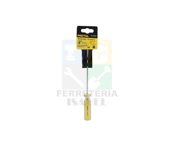 Desarmador cabinet, 1/8 x 4", mango PVC, Pretul 21464 - Imagen 2