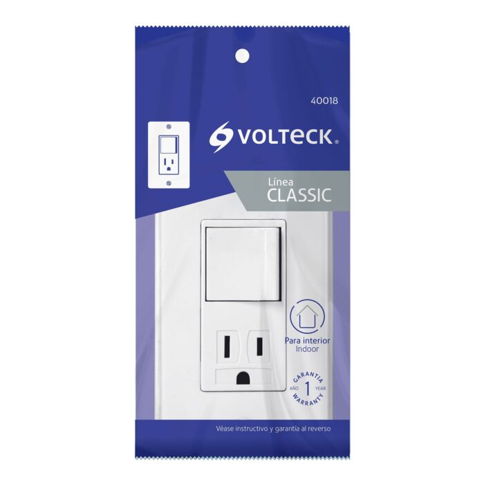 Placa armada contacto e interruptor Classic Volteck 40018 - Imagen 2