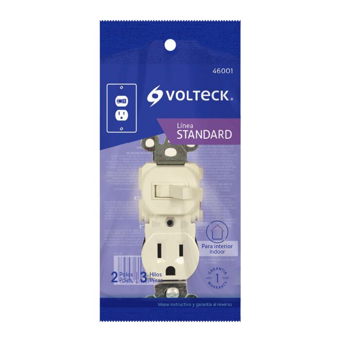 Interruptor de palanca con contacto marfil 46001 Volteck - Imagen 2