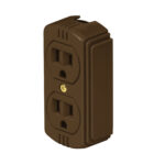 Contacto de sobreponer dúplex, 2 polos+ tierra, café Volteck 46115