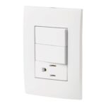 Placa doble con interruptor blanco Volteck