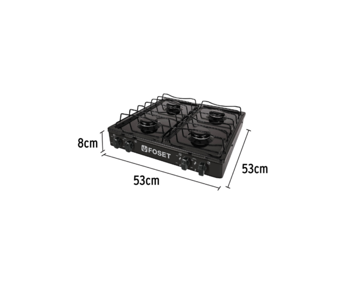 Parilla de gas 4 quemadores color negro Foset - Imagen 2