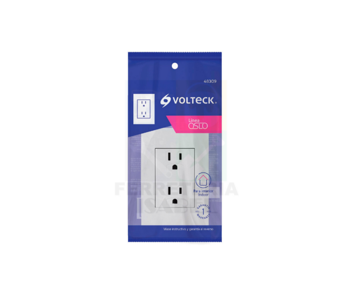 Contacto dúplex, 2 polos + tierra, línea Oslo, blanco - Imagen 2