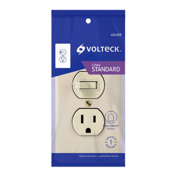 Placa armada interruptor y contacto, Volteck - Imagen 2