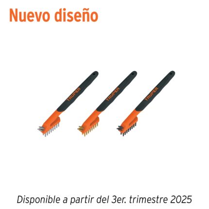 Set de 3 Cepillos Mini de Alambre Inoxidable, Latón y PET – Truper 10652