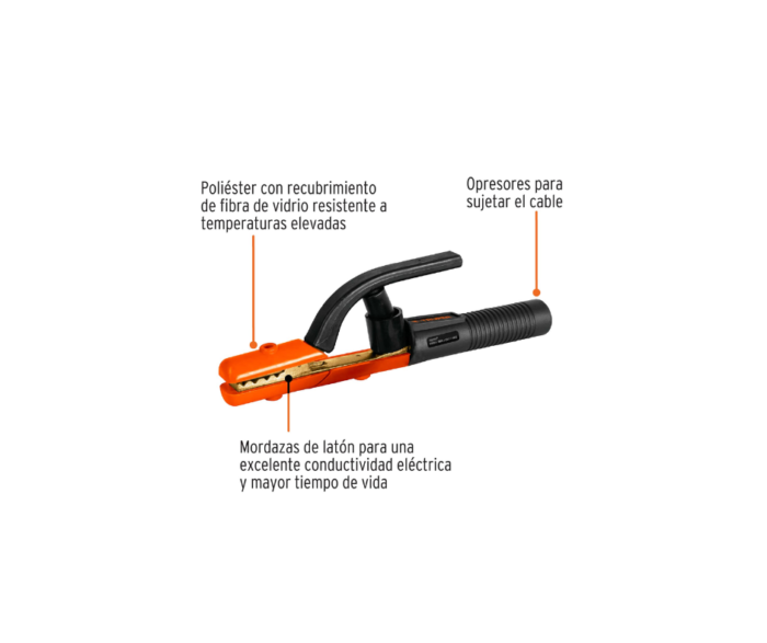 Pinza porta electrodo de 500 A, Truper 14233 - Imagen 2