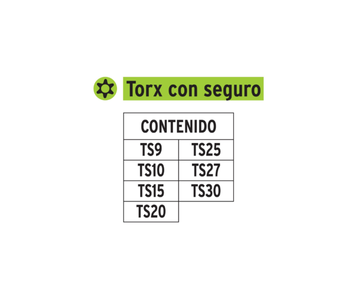 Juego de 7 puntas torx combinadas c/seguro largo 1", Expert 17797 - Imagen 2