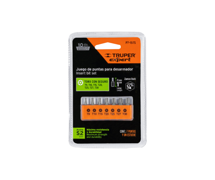 Juego de 7 puntas torx combinadas c/seguro largo 1", Expert 17797 - Imagen 4