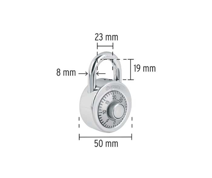Candado de combinación de disco en blíster, Hermex - Imagen 3