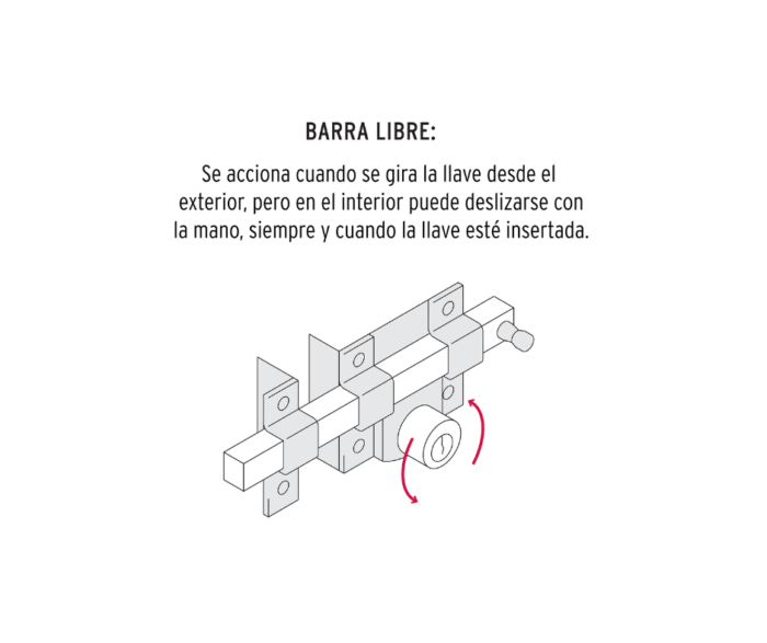 Cerradura de barra libre con 2 llaves estándar, Hermex - Imagen 3