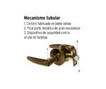 Cerradura manija recámara cilindro de latón - Imagen 3