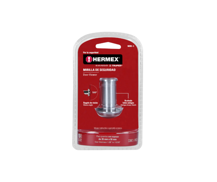 Mirilla de seguridad acabado cromo mate, Hermex 43674 - Imagen 2
