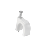 Grapas blancas de 12 mm para cable redondo Volteck