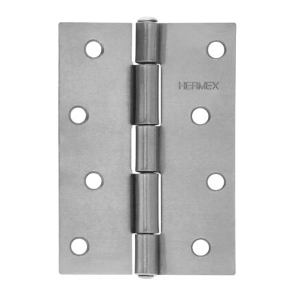 Bolsa con 2 bisagras rectangulares de 4 por 2-3/4 pulgadas fabricadas en acero pulido marca Hermex de Truper código 45687.